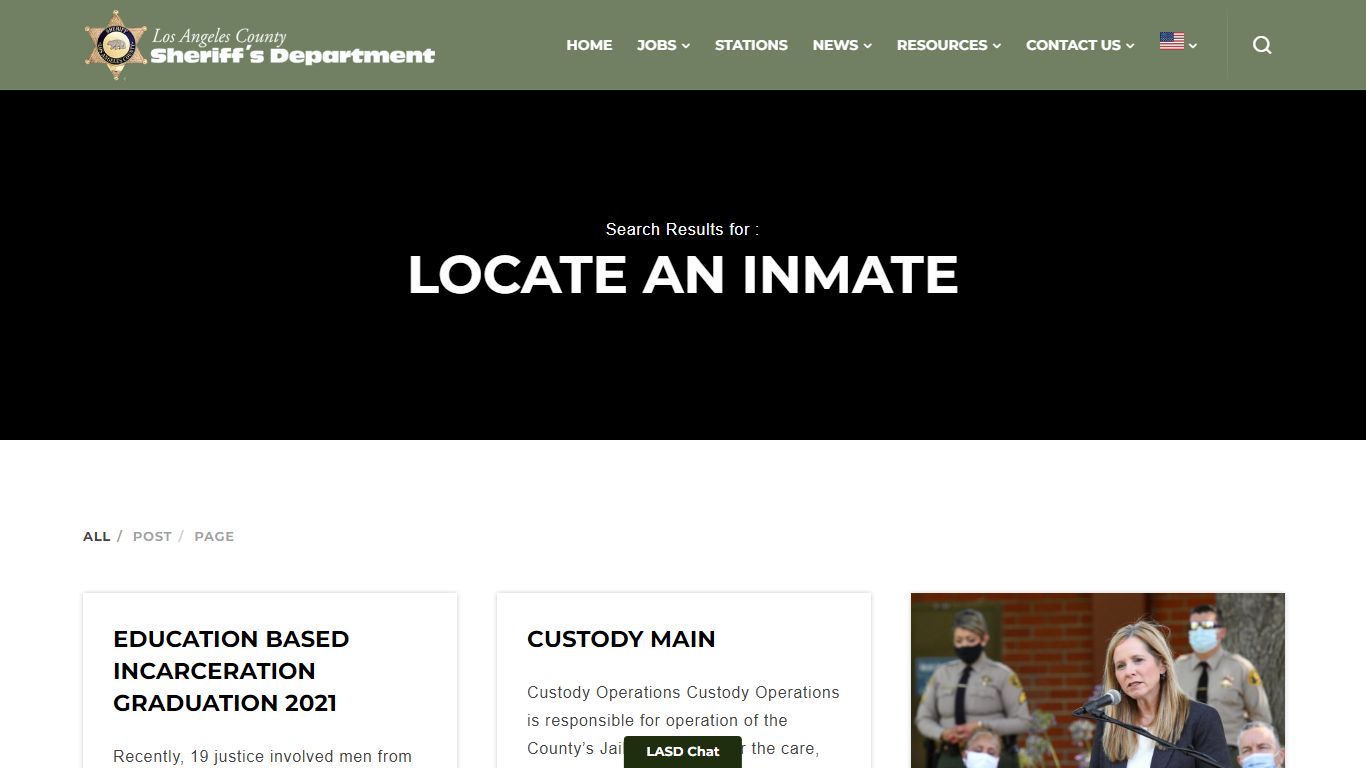 Locate an inmate - Los Angeles County Sheriff's Department